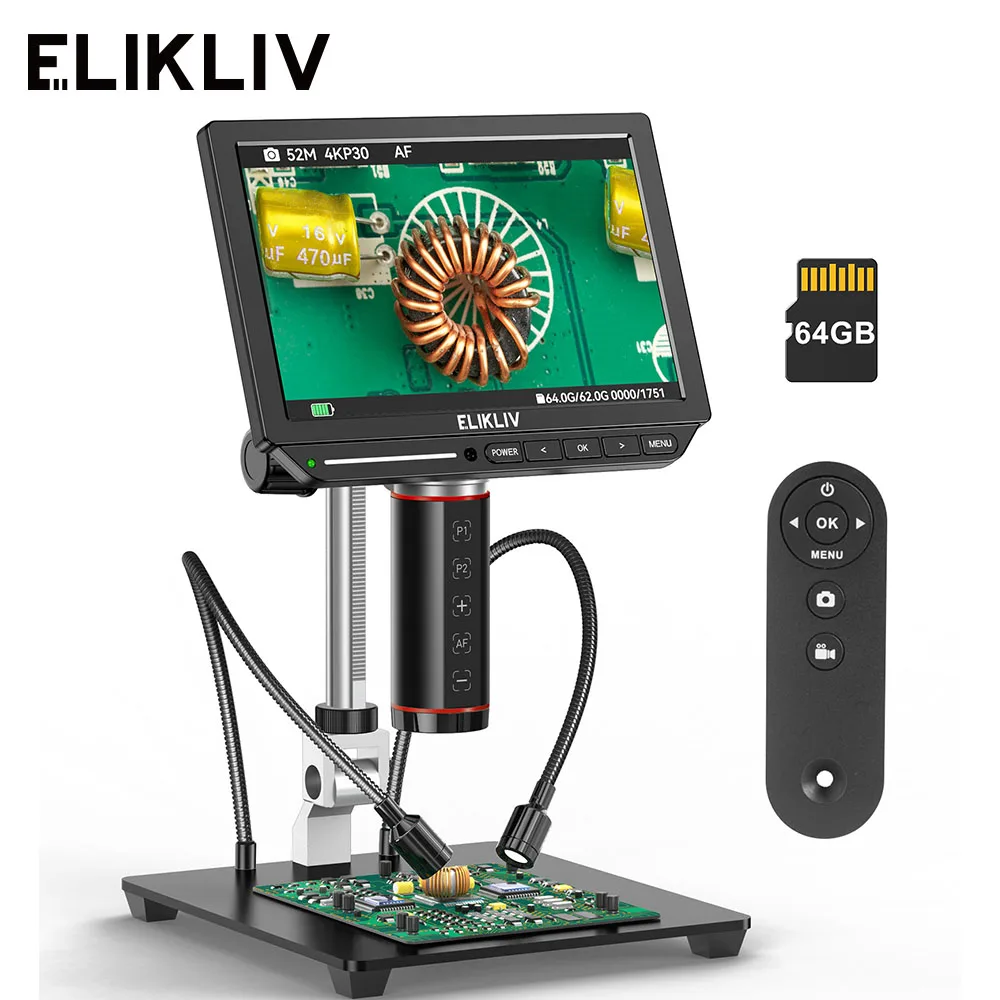 Electronics Repair Videos - Elikliv EM4K-AF 4K Mikroskop Digital Fokus