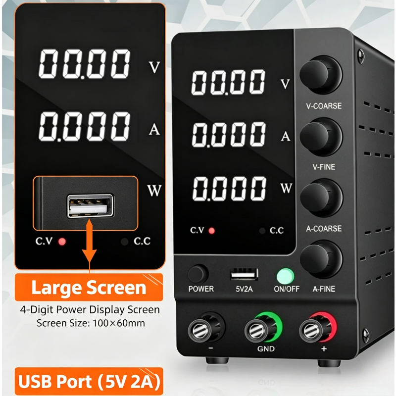 Catu Daya DC Variabel 0-32V 0- - Electronics Repair Bench ulasan dan harga